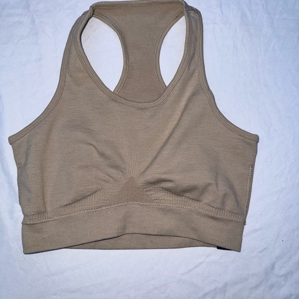 Alphalete Taupe Racerback Seamless Sports Bra